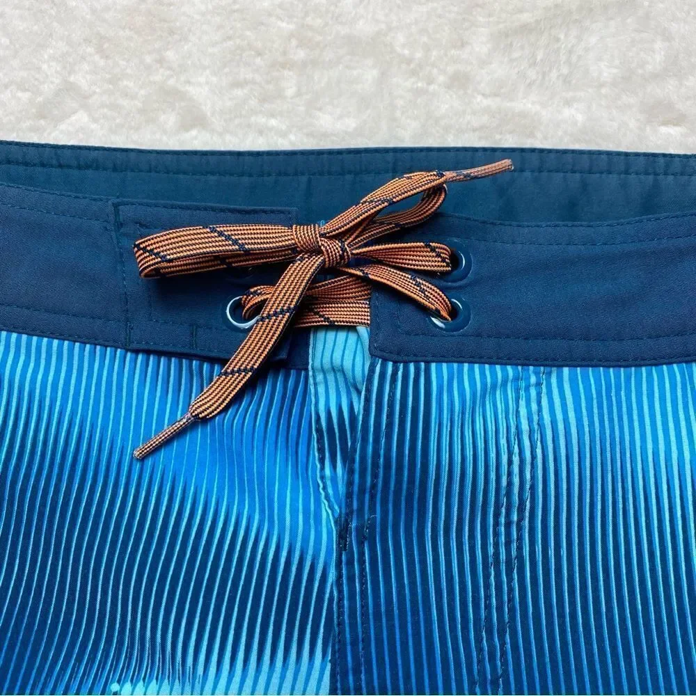 Nike Blue Tone Striped Board Shorts Size 36